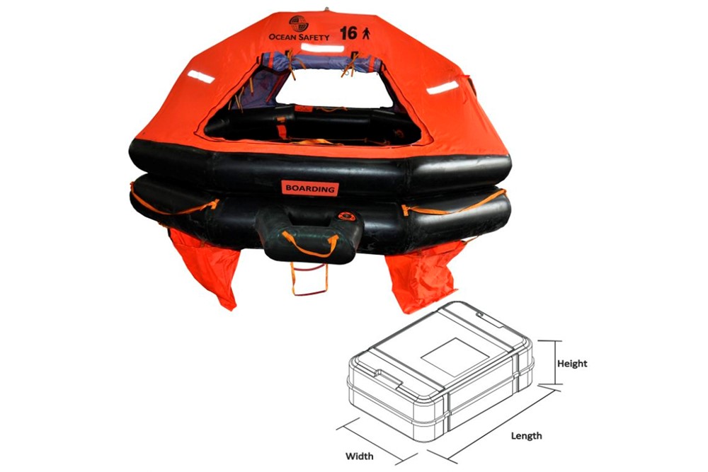Flat Pack Raft Ocean 6 Person A Liferaft - Flat Pack - HUTCHWILCO